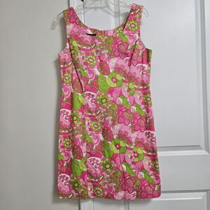 Briggs New York Floral Sleeveless Dress Women’s 10 Pink Green Sheath Colorful